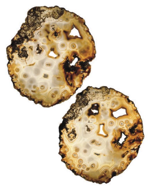 A PAIR OF BRAZILIAN AGATE SLICES