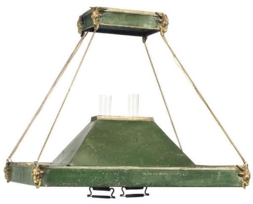 AN EMPIRE STYLE TOLE-PEINTE SINUMBRA CHANDELIER