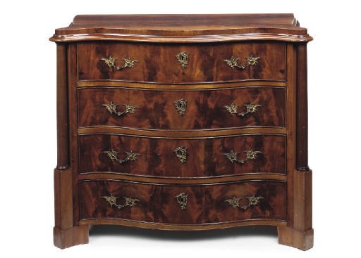 A SWEDISH MAHOGANY SERPENTINE CHEST