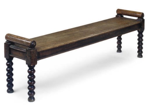 A MID VICTORIAN OAK WINDOW SEAT