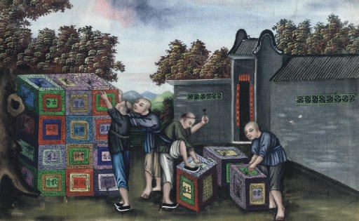 A SET OF TWELVE RICEPAPER PAINTINGS