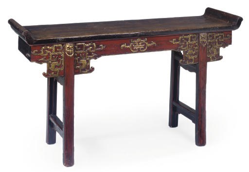 A CHINESE STYLE PAINTED ALTAR TABLE