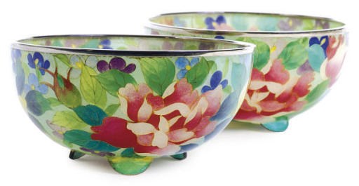A PAIR OF JAPANESE PLIQUE-A-JOUR BOWLS,