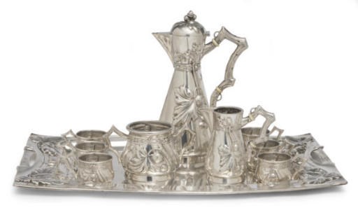 AN AUSTRO-HUNGARIAN SILVER TEN-PIECE COFFEE SERVICE,**