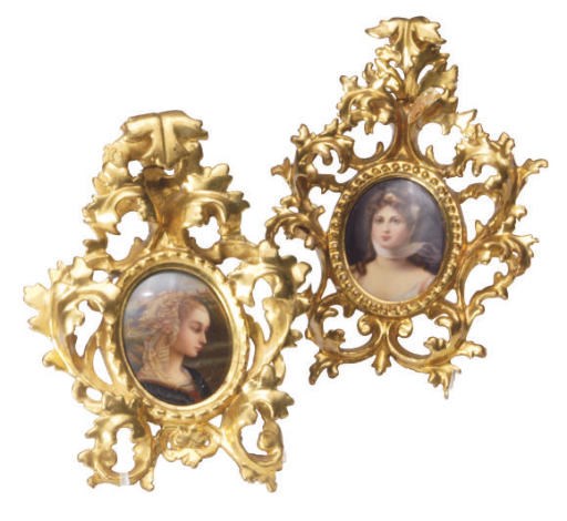 AN ITALIAN PORCELAIN PLAQUE AND A GERMAN PORCELAIN PLAQUE,