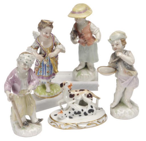FOUR GERMAN SMALL FIGURES OF CHILDREN