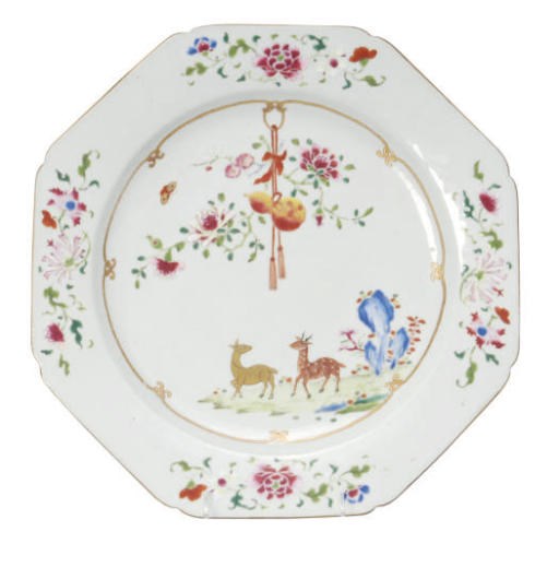 A LARGE FAMILLE ROSE DISH,