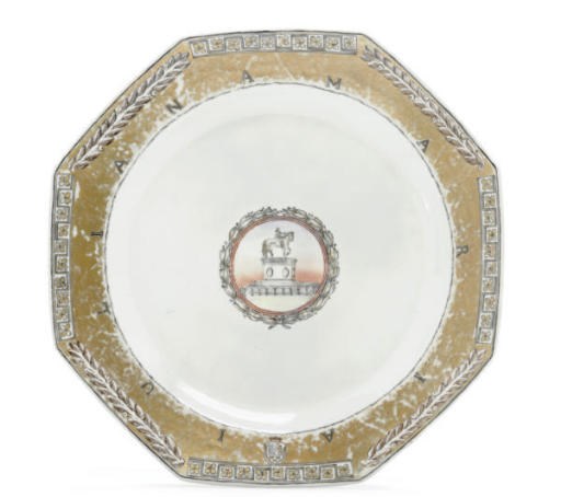 A RARE OCTAGONAL 'JULIANA MARIA' PLATE