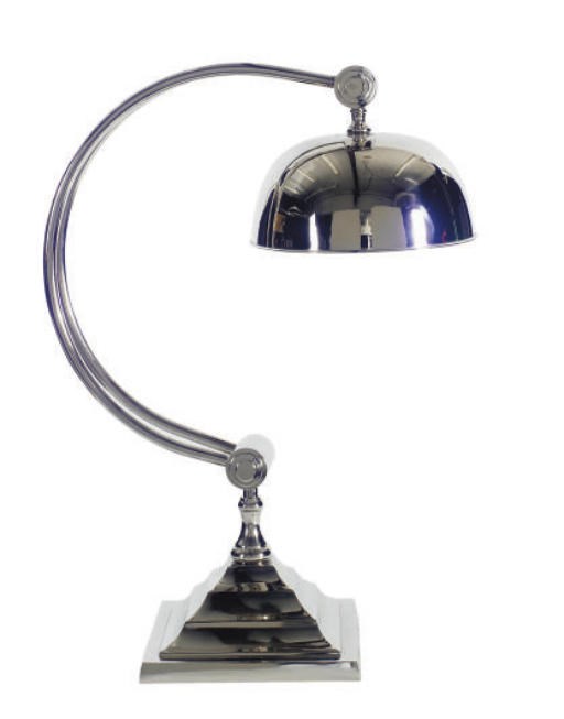 A CHROMED-METAL ADJUSTABLE TABLE LAMP,
