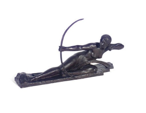 A FRENCH PATINATED BRONZE FIGURE, 'PENTHESILIA, QUEEN OF THE AMAZONS',