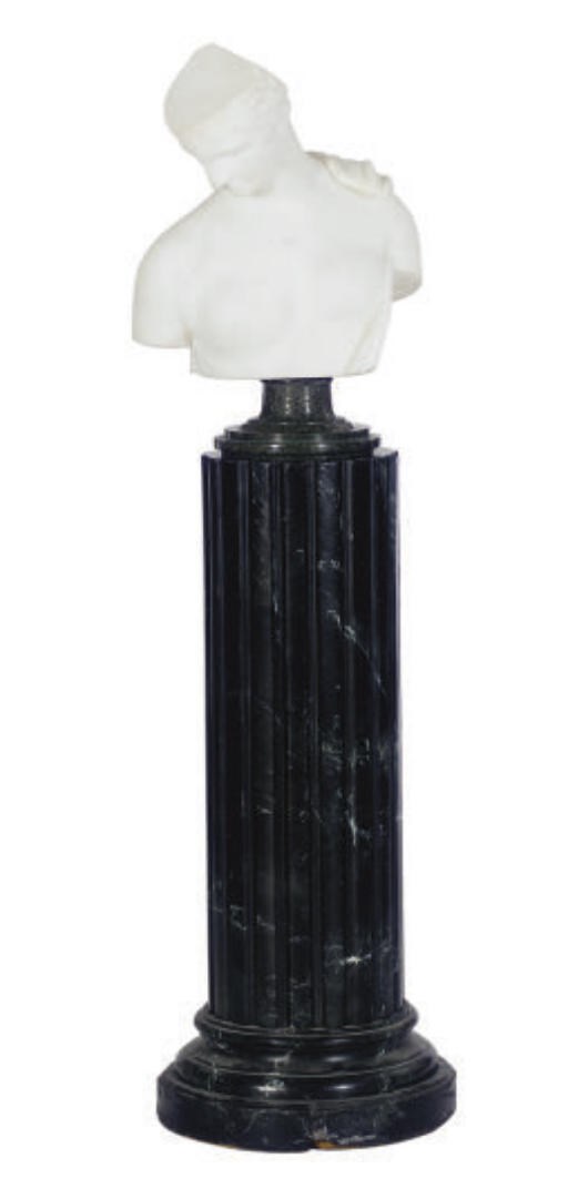A MARBLE BUST OF A MAN,