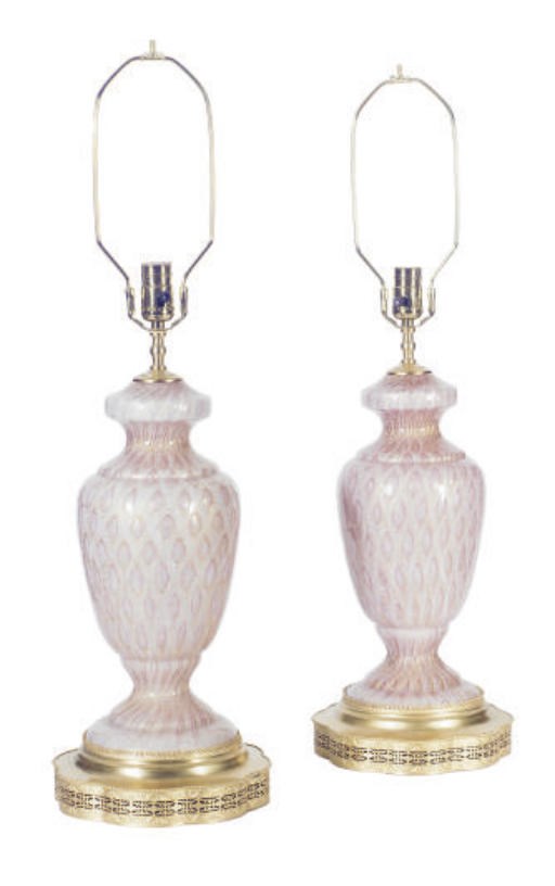 A PAIR OF MURANO TABLE LAMPS,