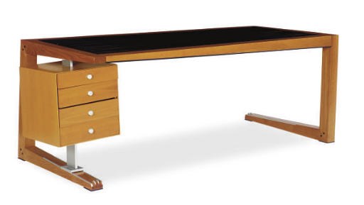 AN ITALIAN BEECHWOOD AND MACASSAR EBONY 'ZENO' DESK,