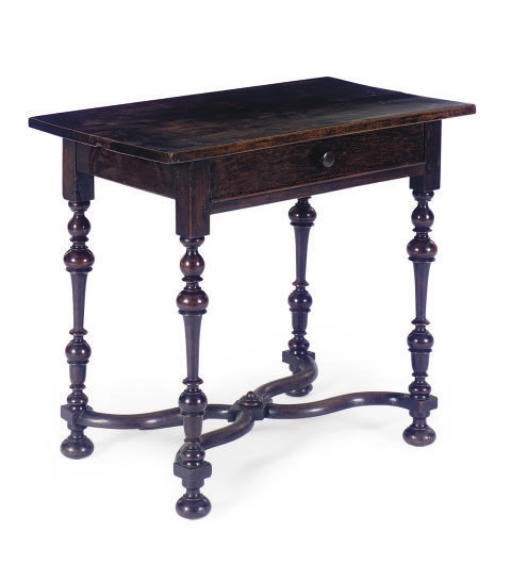A NORTH EUROPEAN WALNUT SIDE TABLE,