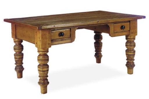 A STAINED PINE WRITING DESK,