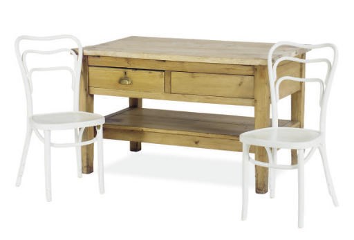 A PINE WORK TABLE,