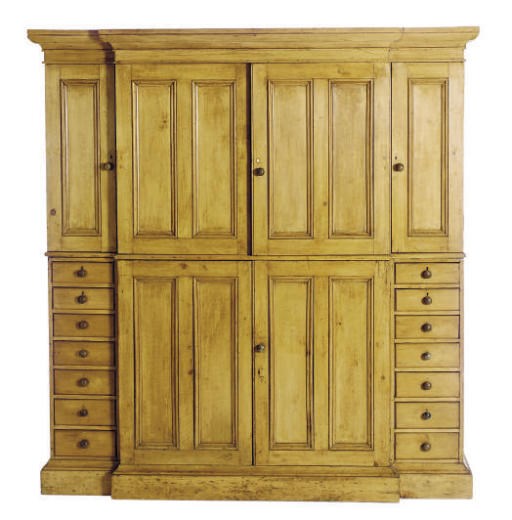 A PINE BREAKFRONT CABINET,