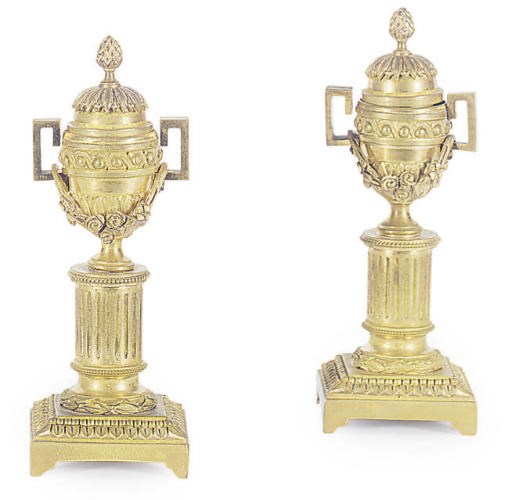A PAIR OF FRENCH ORMOLU CASSOULETS,