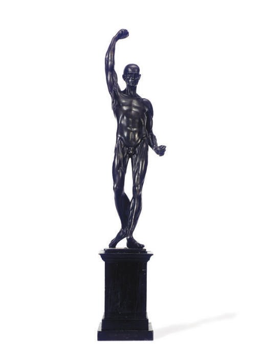 AN ITALIAN BRONZE FIGURE OF A MAN,