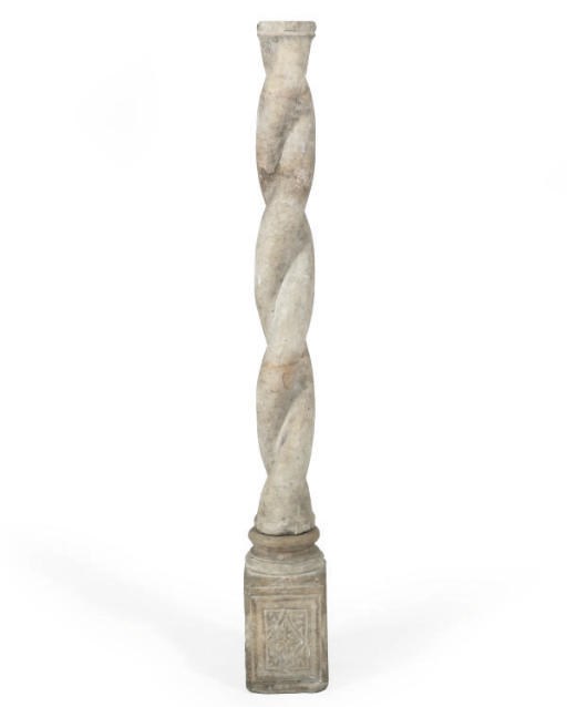 AN ITALIAN MARBLE COLUMN-ON-PEDESTAL,