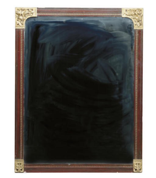 AN ART NOUVEAU STYLE GRAIN PAINTED AND GILT-METAL MOUNTED MIRROR,