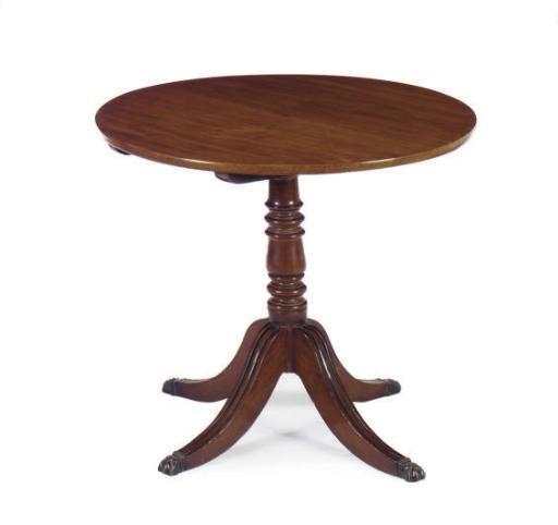 A GEORGE III MAHOGANY CIRCULAR TRIPOD TABLE,