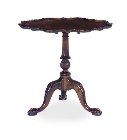 AN ENGLISH MAHOGANY TRIPOD TABLE,