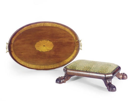A VICTORIAN MAHOGANY FOOT STOOL,