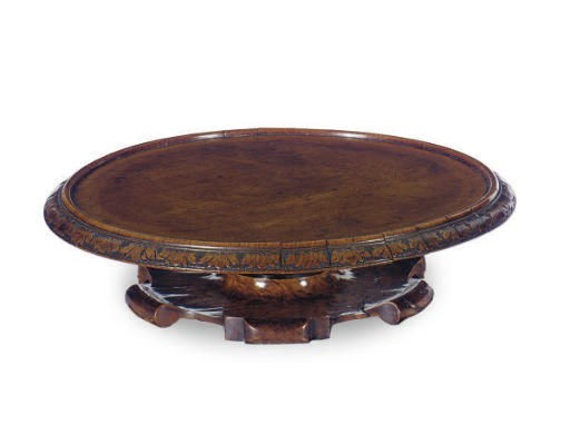 A VICTORIAN OAK AND WALNUT LAZY-SUSAN,