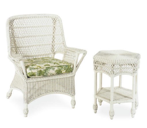 A SET OF WHITE-PAINTED WICKER FURNITURE,
