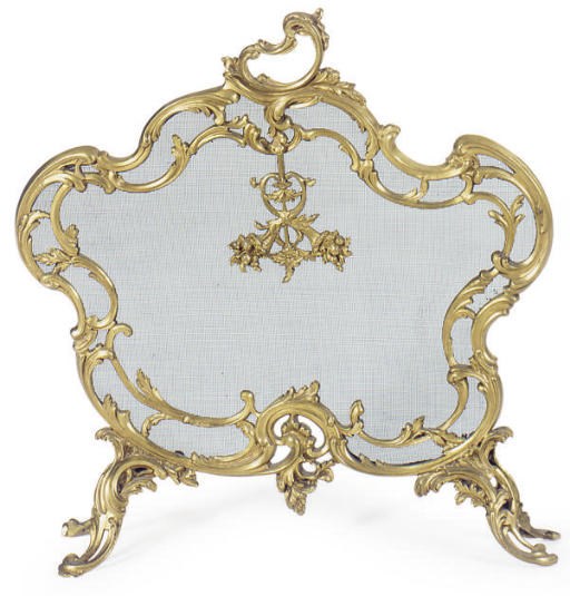 A FRENCH ORMOLU FIRESCREEN,