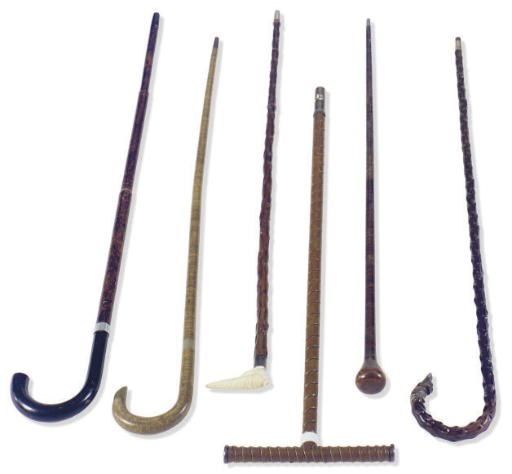 SIX WALKING STICKS**,