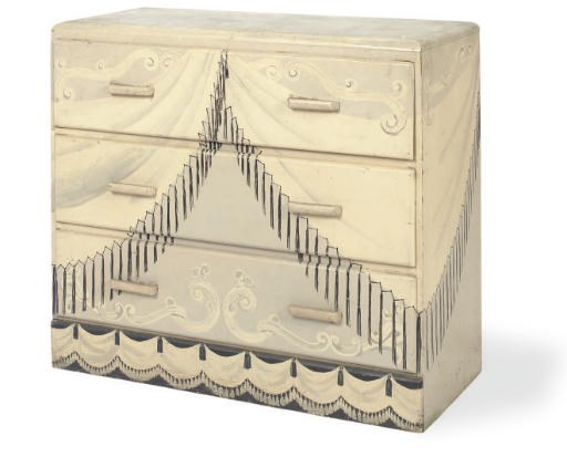 A TROMPE L'OEIL PAINTED CHEST-OF-DRAWERS,