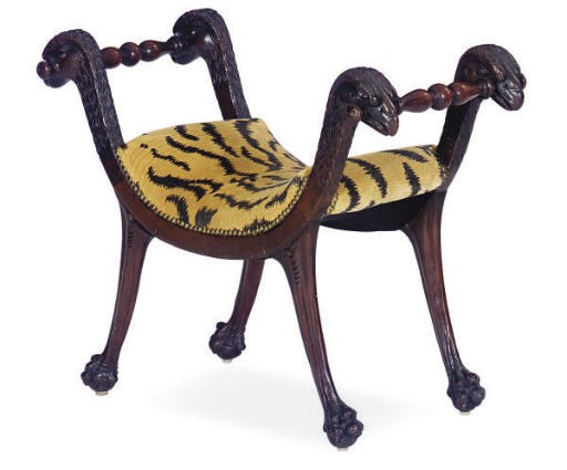 A FRUITWOOD AND UPHOLSTERED WINDOW BENCH,