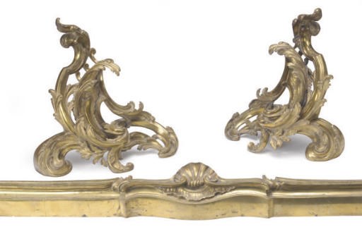 A PAIR OF FRENCH ORMOLU CHENETS,