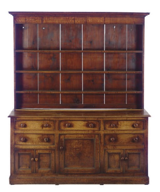 A GEORGE III OAK DRESSER,
