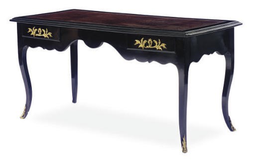 A FRENCH GILT-METAL MOUNTED EBONIZED BUREAU PLAT,