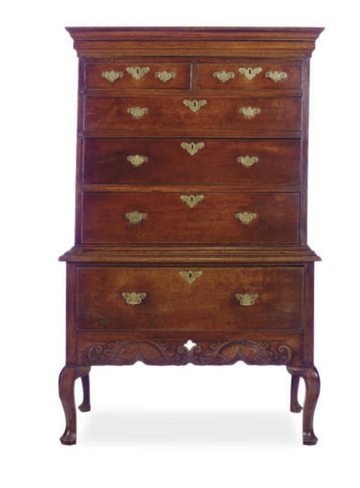 AN IRISH GEORGE II OAK CHEST-ON-STAND,