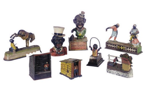 A GROUP OF CAST IRON MECHANICAL BANKS,