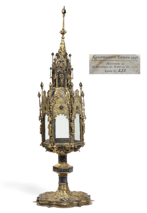 A GILT-COPPER AND ENAMEL MONSTRANCE