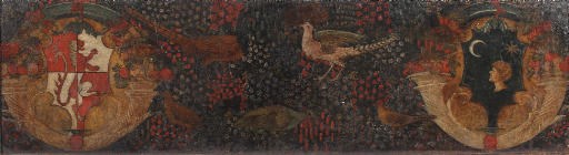AN ITALIAN POLYCHROME-DECORATED PANEL