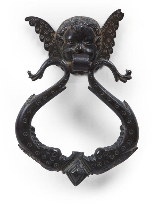 A BRONZE DOOR KNOCKER