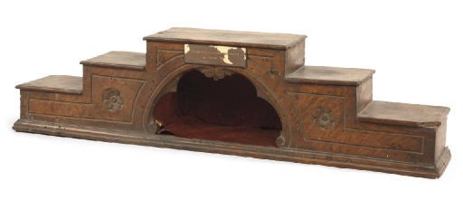 AN ITALIAN WALNUT STEPPED SOCLE