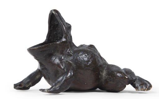 A BRONZE MODEL OF A TOAD