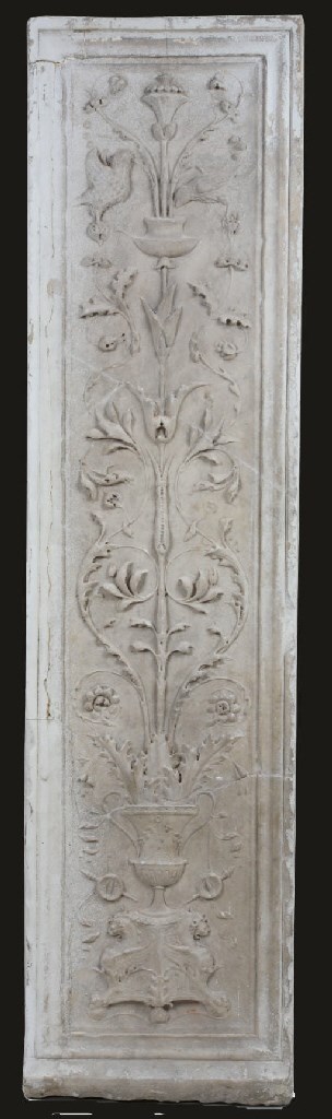 AN ITALIAN CARVED MARBLE PANEL