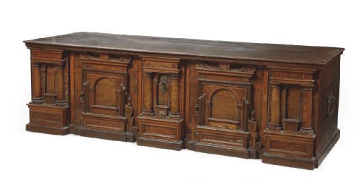A GERMAN ASH, WALNUT AND OAK CHEST