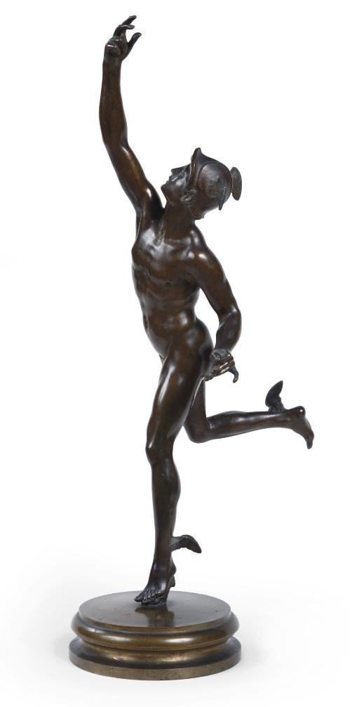 A BRONZE FIGURE OF MERCURY