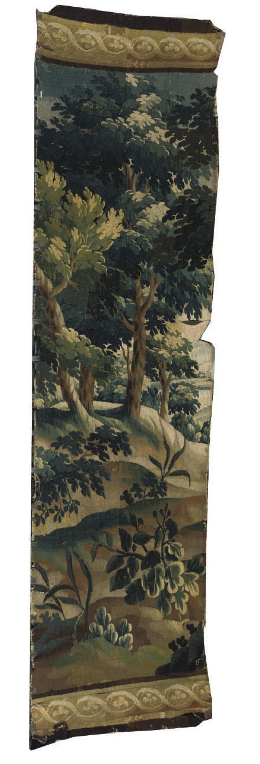 A FLEMISH PASTORAL TAPESTRY FRAGMENT