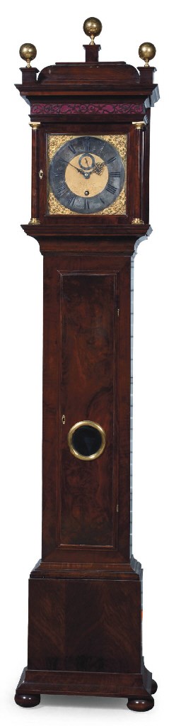 AN ANGLO-DUTCH BRASS-MOUNTED MAHOGANY TIMEPIECE LONGCASE