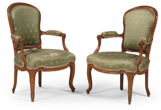 A SET OF EIGHT AUSTRIAN BEECHWOOD FAUTEUILS